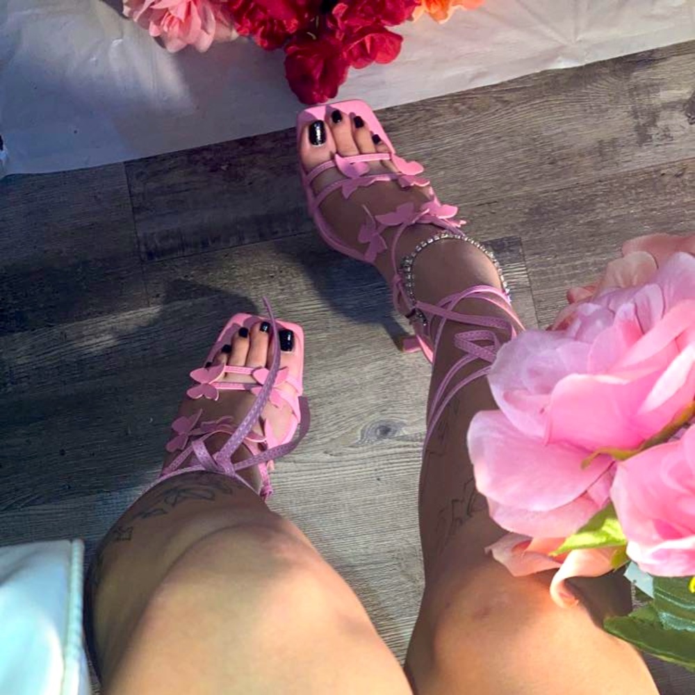 Pink Butterfly heels